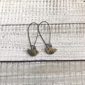 Bohemian Antique Bronze Drop Birdie Earrings NWT